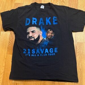 Drake X 21 Savage It's All A Blur 2023 Tour T-Shirt Medium